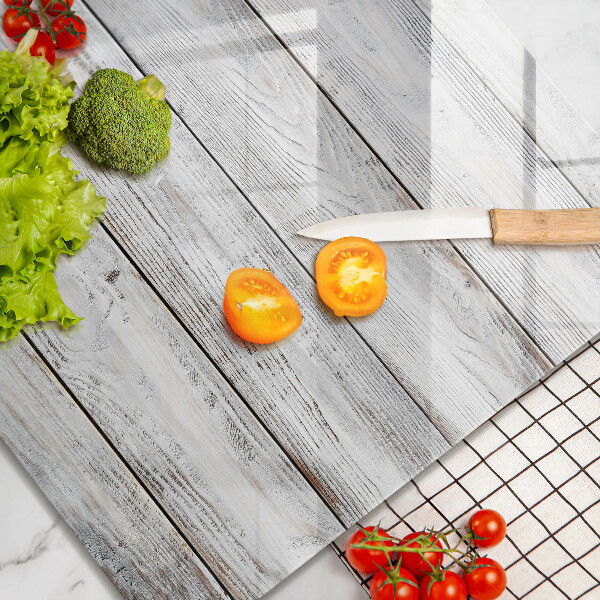 Glass worktop saver Bright wooden boards