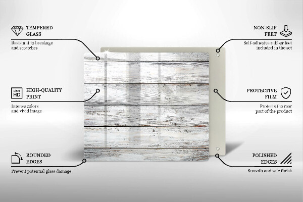 Glass worktop saver Bright wooden boards