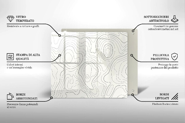 Glass worktop saver Line-art design