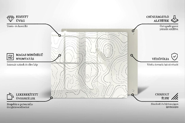 Glass worktop saver Line-art design