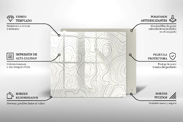 Glass worktop saver Line-art design