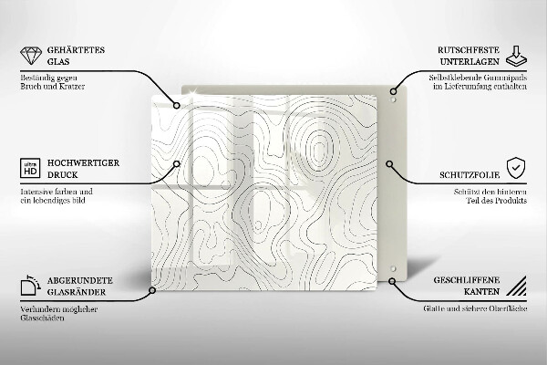 Glass worktop saver Line-art design