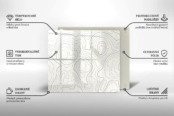 Glass worktop saver Line-art design