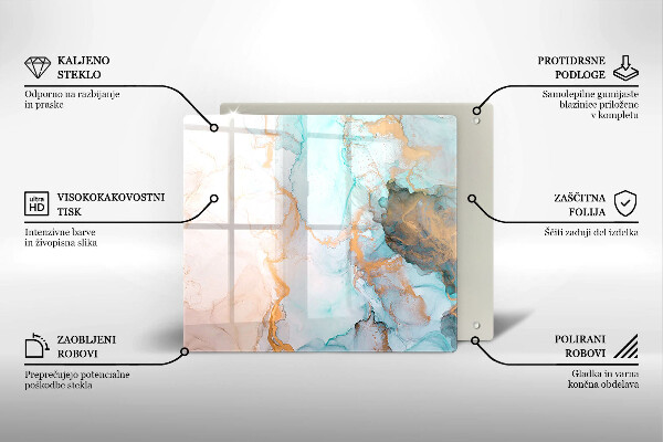 Glass worktop saver Marble abstraction