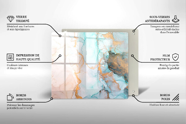 Glass worktop saver Marble abstraction