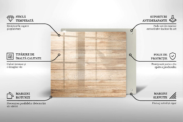Glass worktop saver Wooden planks