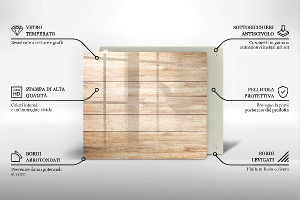 Glass worktop saver Wooden planks