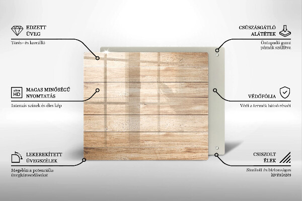 Glass worktop saver Wooden planks