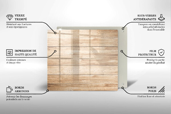 Glass worktop saver Wooden planks