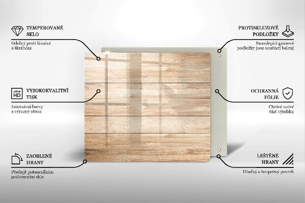 Glass worktop saver Wooden planks