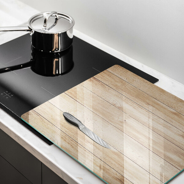 Glass worktop saver Wooden planks