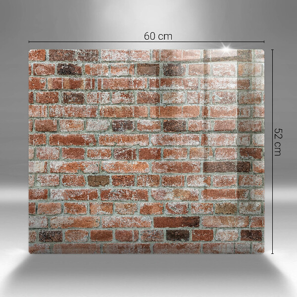 Glass worktop saver Old bricks wall