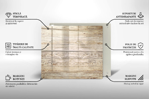 Glass worktop saver Wooden planks