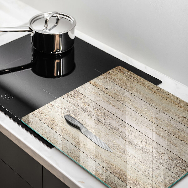 Glass worktop saver Wooden planks