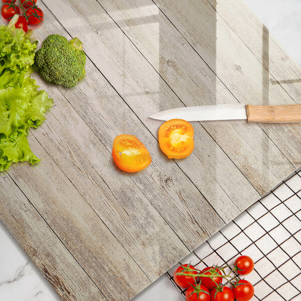 Glass worktop saver Wooden planks