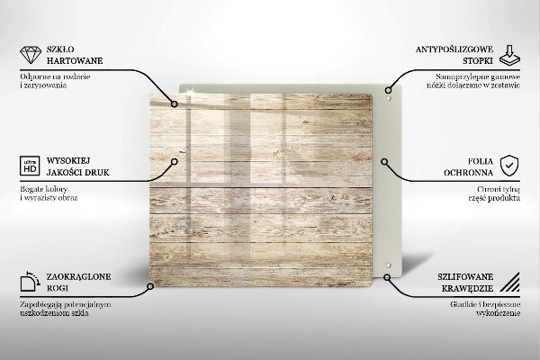 Glass worktop saver Wooden planks