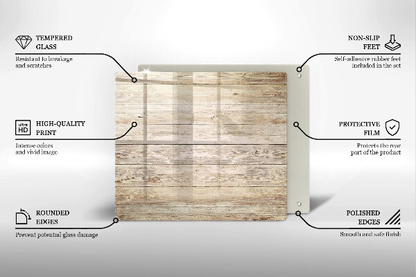 Glass worktop saver Wooden planks
