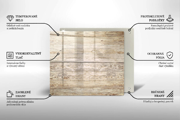 Glass worktop saver Wooden planks