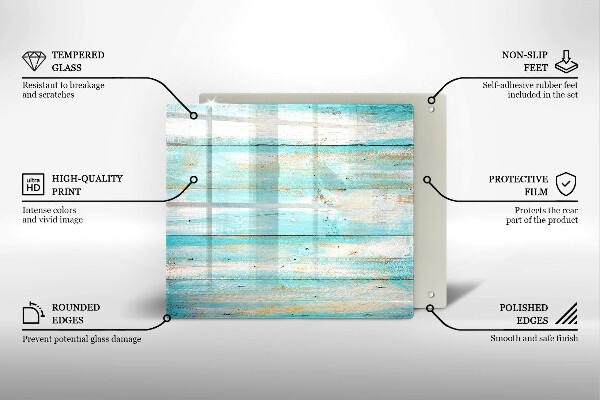 Chopping board glass Vintage wood boards