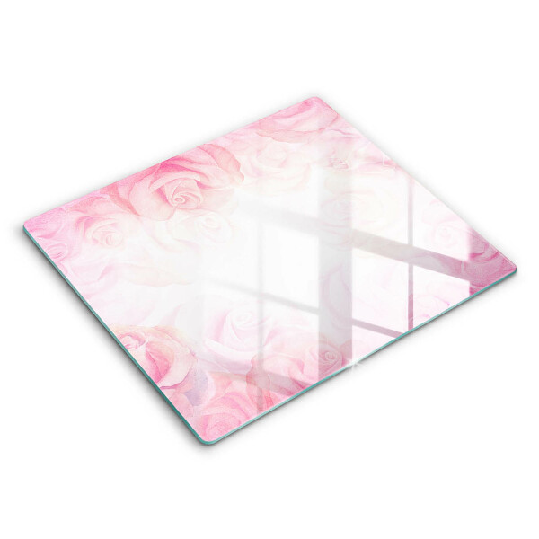 Chopping board glass Delicate background roses