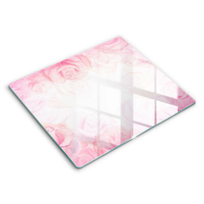 Chopping board glass Delicate background roses