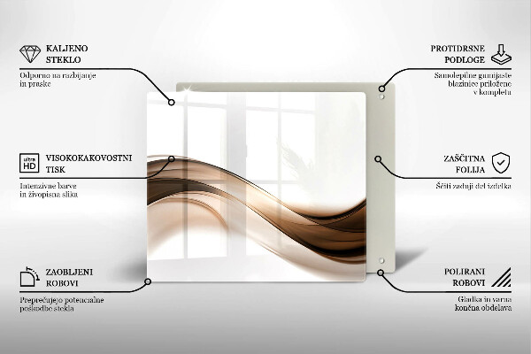 Chopping board glass Abstraction brown lines