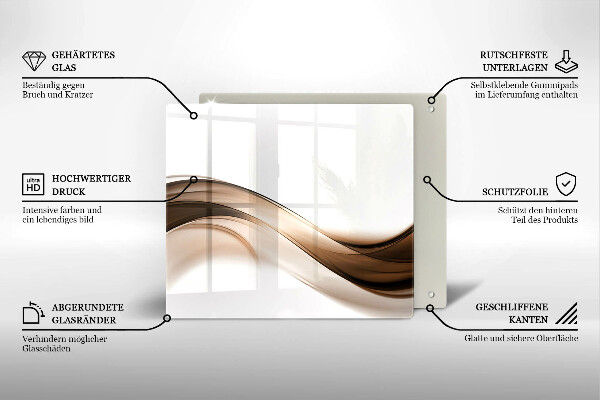 Chopping board glass Abstraction brown lines