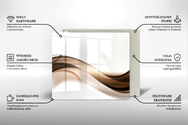 Chopping board glass Abstraction brown lines