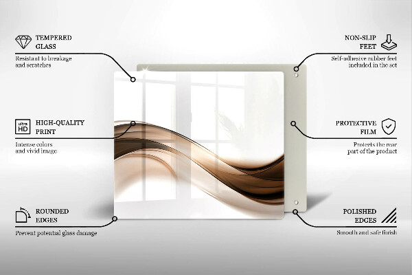 Chopping board glass Abstraction brown lines