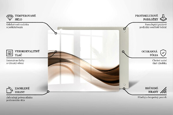 Chopping board glass Abstraction brown lines