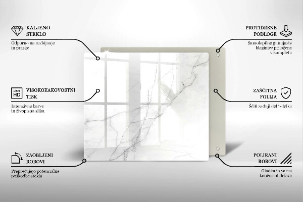 Glass worktop saver Marble stone background