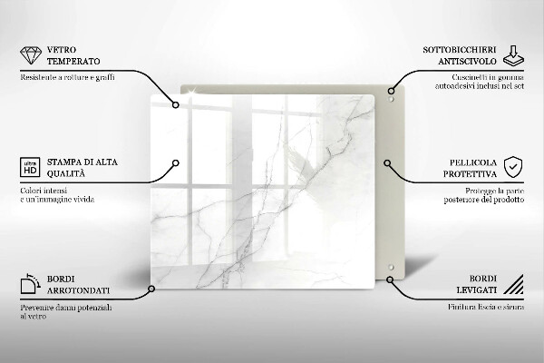 Glass worktop saver Marble stone background