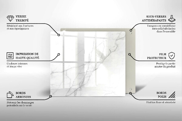 Glass worktop saver Marble stone background