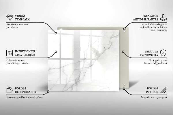 Glass worktop saver Marble stone background