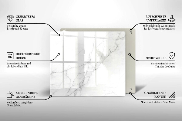 Glass worktop saver Marble stone background