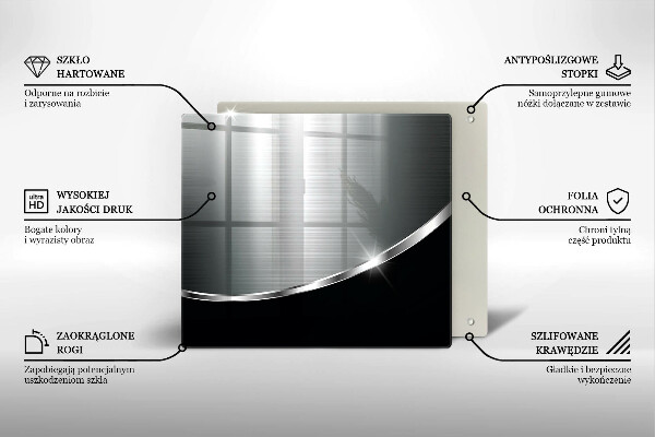 Glass worktop saver Abstraction with metal