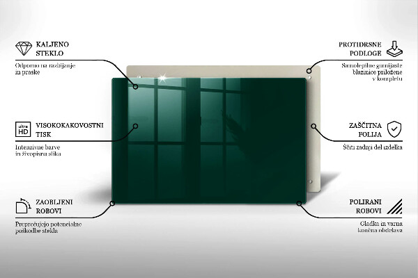 Chopping board glass Green color
