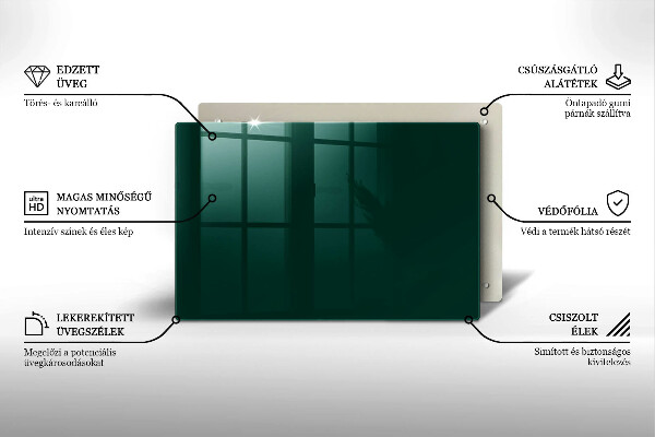 Chopping board glass Green color