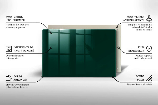 Chopping board glass Green color