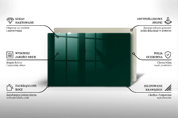 Chopping board glass Green color