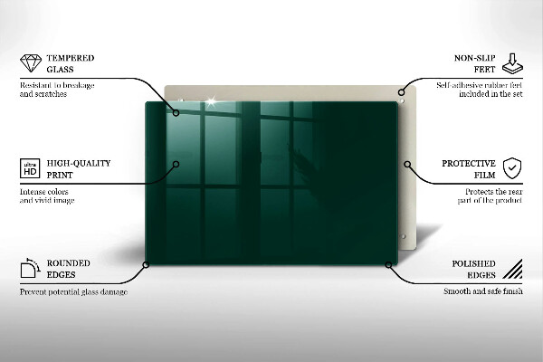 Chopping board glass Green color