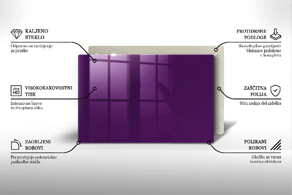Chopping board glass Violet colour