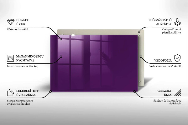 Chopping board glass Violet colour