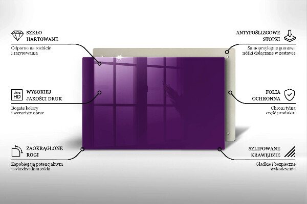 Chopping board glass Violet colour