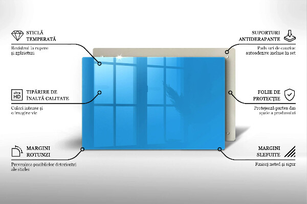 Chopping board glass Blue color