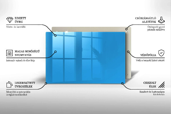Chopping board glass Blue color