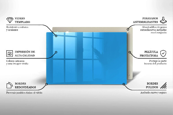 Chopping board glass Blue color