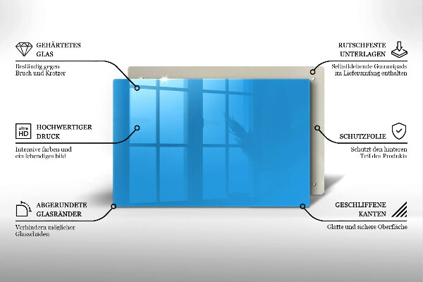 Chopping board glass Blue color