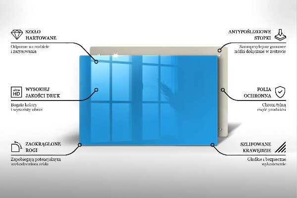 Chopping board glass Blue color