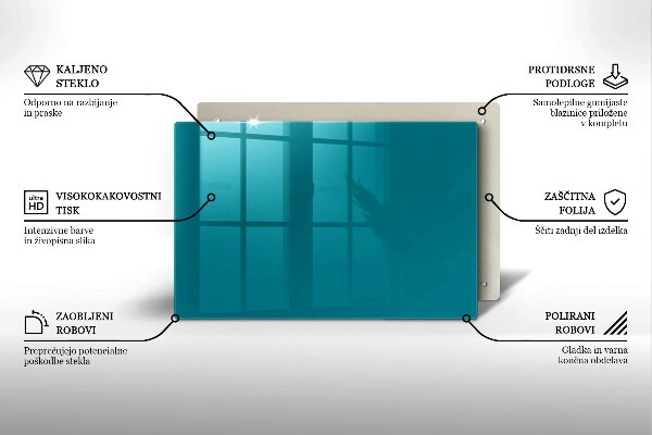 Chopping board glass Turquoise